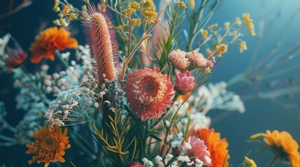 Poster - A bunch of flowers in a vase. Ideal for home decor