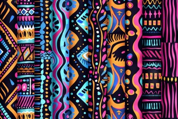 Poster - Close up of vibrant, intricate design. Ideal for graphic design projects