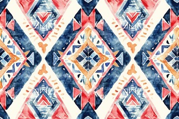 Poster - A beautiful watercolor painting featuring a diamond pattern. Perfect for adding a touch of elegance to any project