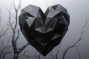 Poster - A heart-shaped object hanging from a tree, perfect for romantic designs