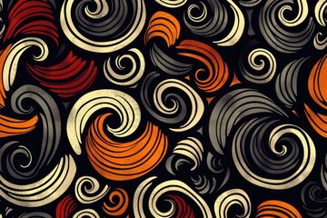Poster - Abstract swirl pattern on black background, suitable for graphic design projects