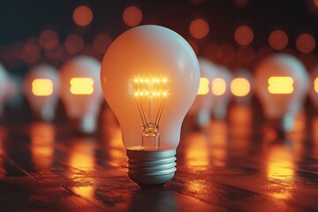 Poster - A creatively designed image featuring a light bulb with glowing filament forming the word idea