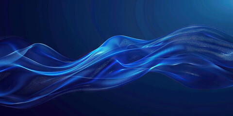 Wall Mural - Nostalgia (Dark Blue): A simple, curved line resembling a wave, symbolizing reminiscence and longing