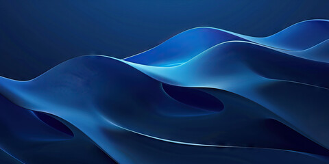 Wall Mural - Nostalgia (Dark Blue): A simple, curved line resembling a wave, symbolizing reminiscence and longing