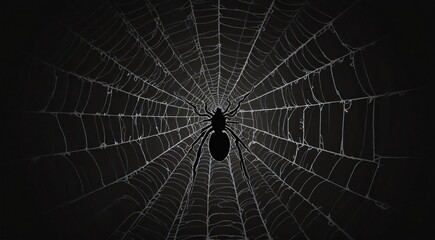 black spider web with a black center 