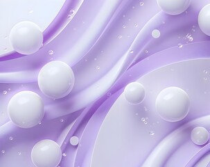 Poster - 3d render of white and purple abstract shapes on light violet background, minimalistic style, closeup, high detail, stock photo, 
