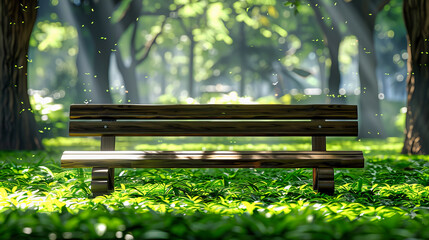 Wall Mural - Summer Greenery in the Park, Sunlit Trees and Fresh Grass, Perfect Day for Outdoor Relaxation