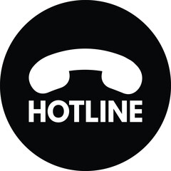 Poster - hotline button icon with text isolated on white background . 24 hours service phone icon vector