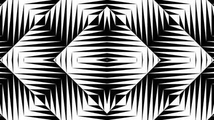 Wall Mural - Abstract creative black and white geometric shape zigzag stripe motion background. Video animation Ultra HD 4k footage.