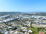 Fototapeta Na ścianę - Aerial view of house with blue sky in suburb city in San Diego, California, USA.