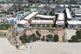 Fototapeta Na ścianę - Aerial view of Del Mar Shores, California coastal cliffs and House with blue Pacific ocean. San Diego County, California, USA