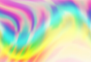 Poster - light multicolor, rainbow vector template with bent lines.