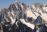 Fototapeta Dziecięca - Imposante Bergriesen im Mont-Blanc-Massiv; Blick von der Aiguille du Midi; zur Aiguille Verte (4122) und den Droites (4000)