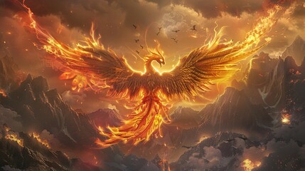 Wall Mural - Fantasy art phoenix design