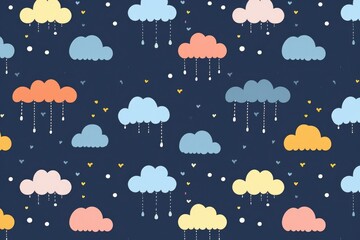 Poster - clouds on blue background