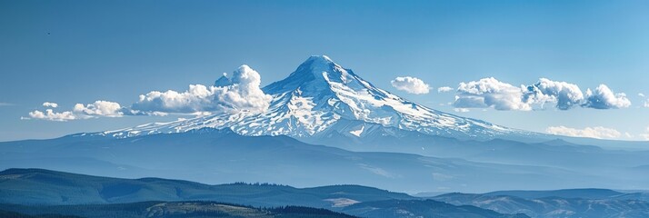 Naklejka na meble Scenic View from Underwood. Majestic Snowy Mountain Landscape