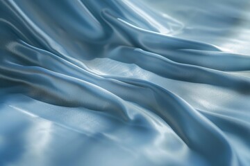 Poster - Detailed close view of smooth, light blue fabric showing textures and shadows with play of light