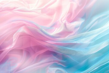 Poster - Detailed view of light blue and pink fabric, showcasing gentle movement and shining light