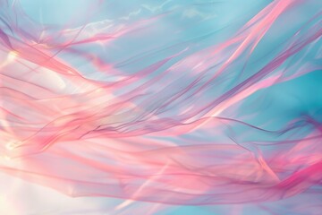 Poster - A wide-angle view of a gentle movement of a light blue and pink blurred background with shining light