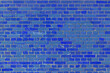 Texture of an old blue brick wall. Abstract construction background.