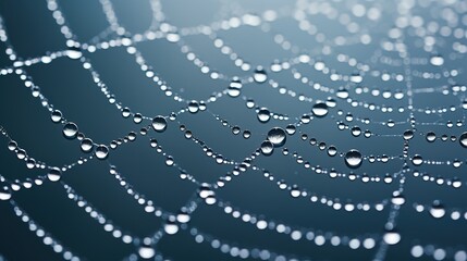 spider web with dew drops