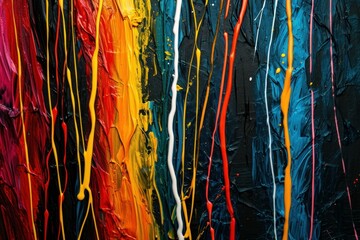 Poster - Hypnotic Abstract lines glowing colorful. Shiny neon. Generate Ai