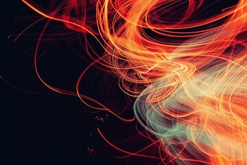Poster - Futuristic Abstract lines glowing. Dynamic energy. Generate Ai