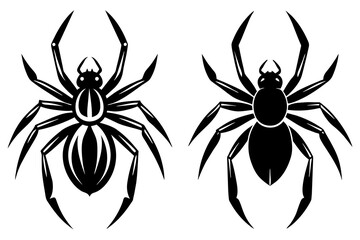 Wall Mural - Spider's vector icons silhouette