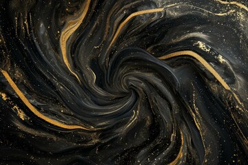 Poster - Dynamic Abstract swirl glossy. Golden curve. Generate Ai