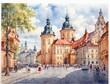 European Watercolor City