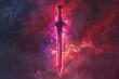 enigmatic crimson dagger mystical weapon aura fantasy digital painting