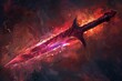 enigmatic crimson dagger mystical weapon aura fantasy digital painting