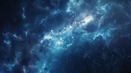 Wall Mural - Captivating space scene depicting the brilliant core of a spiral galaxy amidst cosmic dust