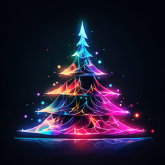 Poster - Abstract colorful christmas tree. Happy New Year