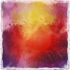 Wall Mural - Abstract background with grunge texture and yellow color splashes