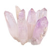 Amethyst violet variety of quartz.  mineral stone isolated on white background. Mineralogy stones gem concept.