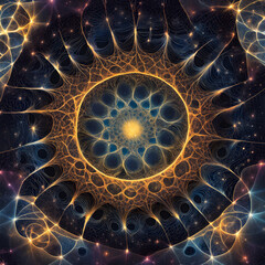 Canvas Print - stunning cosmic fractal design with stars and spirals
