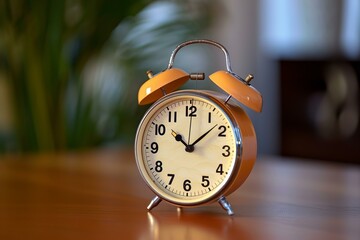Poster - Precise Analog flip clock. Retro display. Generate Ai