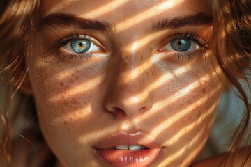 Poster - The image features a brown tone blurred background with detailed curly hair textures on the edge