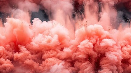 Leinwandbilder -   Large pink smoke billows from the source, appearing to emit a great deal