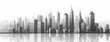© SKIMP Art - Stylized city skyline with skyscrapers and high-rise buildings no background elements for clarity Generative AI
