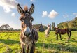 wild donkey in the Netherlands with mohawk hair