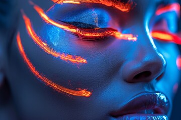 Poster - A soothing and calm abstract background with a blend of blue and purple hues creating a gradient effect