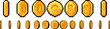 © fim.design - Animated pixel gold coin for 8-bit retro video game. Golden dollar cent 360 spinning animation loop frames, money for arcade gaming isolated vector illustration set