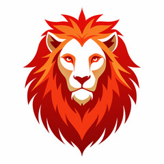 Wall Mural - Lion  head logo vector, simple clean logo, Creative Logo Icon,  2d style,   vector icon, vector illustration