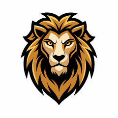 Wall Mural - Lion  head logo vector, simple clean logo, Creative Logo Icon,  2d style,   vector icon, vector illustration