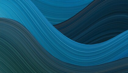 Wall Mural - colorful horizontal banner modern waves background design with teal blue very dark blue and slate gray color