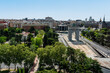 Monumental Arch of the Moncloa, north entrance to the city of Madrid, Spain.