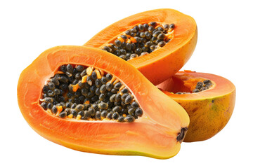 Wall Mural - Papaya isolated on transparent background