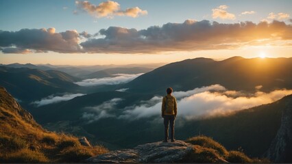 Canvas Print - sunset in the mountains